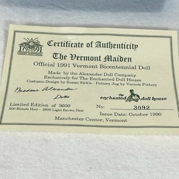 Madame Alexander restrung 8" Vermont Maiden Bicentennial doll - Picture 5 of 6